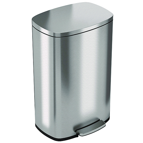 HLS Commercial Step Pedal Trash Can, 13 gal, Plastic/Stainless Steel, Silver (HLSS13R)