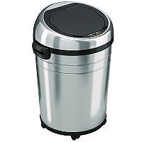 HLS Commercial Extra-Large Sensor Trash Can with Wheels, 18 gal, Plastic/Stainless Steel (HLS18RC)