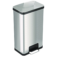 HLS Commercial Step Pedal Trash Can with AirStep Technology, 18 gal, Stainless Steel, Silver (HLS18SS)