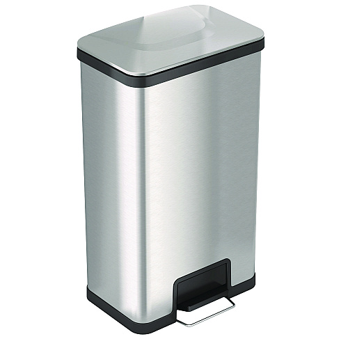 HLS Commercial Step Pedal Trash Can with AirStep Technology, 18 gal, Stainless Steel, Silver (HLS18SS)