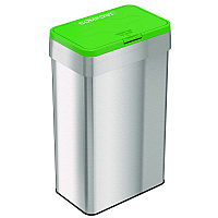 HLS Commercial Open Top Compost Bin with Color-Coded Lid, 21 gal, Plastic/Stainless Steel, Silver/Green (HLS21UOTCOP)