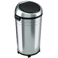 HLS Commercial Extra-Large Sensor Trash Can with Wheels, 23 gal, Plastic/Stainless Steel, Silver/Black (HLS23RC)