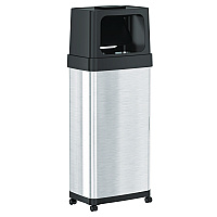 HLS Commercial Dual Push Door Trash Can, 24 gal, Stainless Steel, Silver/Black (HLS24DPO)
