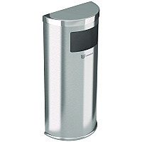 HLS Commercial Side-Entry Trash Can with Wall Mount, 9 gal, Stainless Steel, Silver (HLSC01G09A)