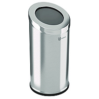 HLS Commercial Beveled Open Top Trash Can, 15 gal, Stainless Steel, Silver (HLSC04G15A)