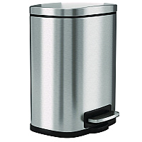 HLS Commercial Fire-Resistant Step Pedal Trash Can, 1.3 gal, Plastic/Stainless Steel, Silver (HLSS01RFR)