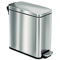 HLS Commercial Step Pedal Trash Can, 3 gal, Plastic/Stainless Steel, Silver (HLSS03R)
