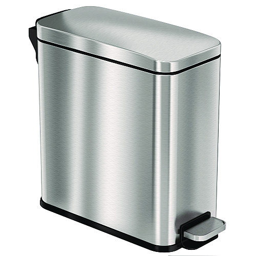 HLS Commercial Step Pedal Trash Can, 3 gal, Plastic/Stainless Steel, Silver (HLSS03R)