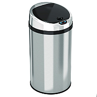 HLS Commercial Sensor Trash Can, 8 gal, Plastic/Stainless Steel, Silver (HLS08RCB)