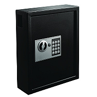 AdirOffice Steel Digital Lock Key Cabinet, 40-Key, 13 x 4 x 14.3, Stainless Steel 304, Black (I68040BLK)