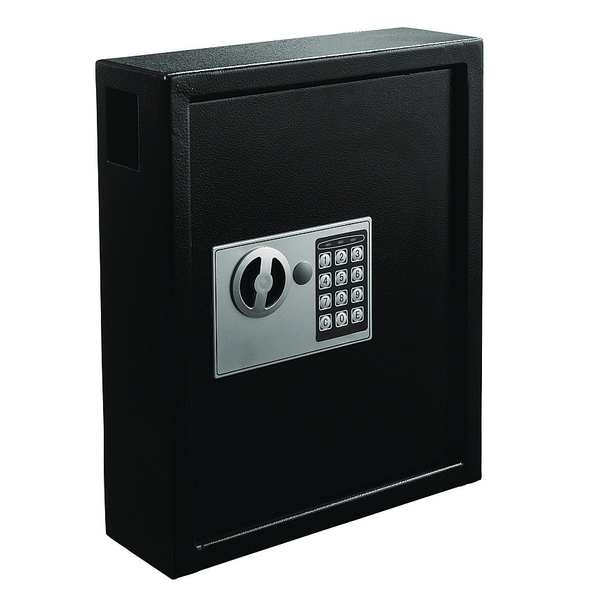 AdirOffice Steel Digital Lock Key Cabinet, 40-Key, 13 x 4 x 14.3, Stainless Steel 304, Black (I68040BLK)