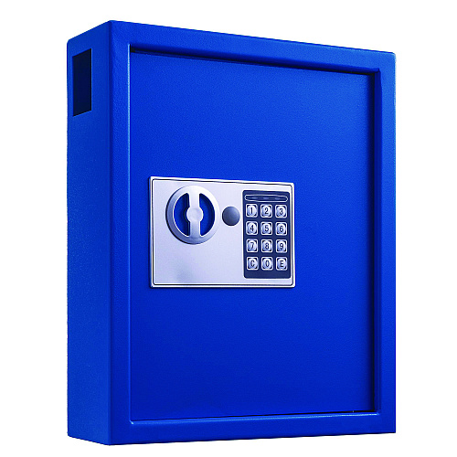 AdirOffice Steel Digital Lock Key Cabinet, 40-Key, 13 x 4 x 14.3, Stainless Steel 304, Blue (I68040BLU)