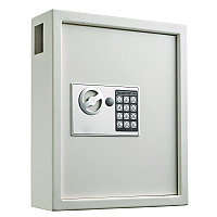 AdirOffice Steel Digital Lock Key Cabinet, 40-Key, 13 x 4 x 14.3, Stainless Steel 304, White (I68040WHI)