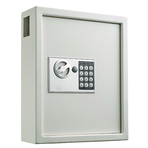AdirOffice Steel Digital Lock Key Cabinet, 40-Key, 13 x 4 x 14.3, Stainless Steel 304, White (I68040WHI)