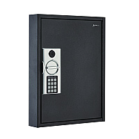 AdirOffice Steel Digital Lock Key Cabinet, 60-Key, 13 x 2.6 x 17, Stainless Steel 304, Black (I68060BLK)