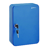 AdirOffice Steel Secure Key Cabinet with Key Lock, 48-Key, 7.1 x 3.1 x 10, Stainless Steel 304, Blue (I68148BLU)