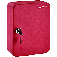 AdirOffice Steel Secure Key Cabinet with Key Lock, 48-Key, 7.1 x 3.1 x 10, Stainless Steel 304, Red (I68148RED)