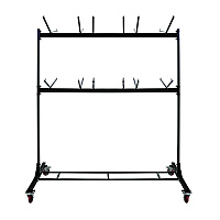 AdirOffice Steel Folding Chair Two-Tier Utility Cart, Metal, 1,000 lb Capacity, 33 x 65 x 68.5, Black (I69003)