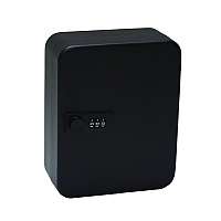 AdirOffice Steel Heavy-Duty Key Cabinet with Combination Lock, 30-Key, 6.4 x 3 x 8, Stainless Steel 304, Black (I68230BLK)