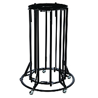AdirKids Steel Large Paper Roll Holder Paper Dispenser Stand and Cutter w/Wheels, For Up to 3" dia x 36" Wide Rolls, Metal, Black (IKI30001)