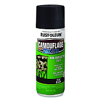 Rust-Oleum Camouflage Spray Paint, Flat Black, 12 oz Aerosol Can (279179)