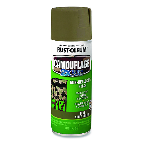 Rust-Oleum Camouflage Spray Paint, Flat Army Green, 12 oz Aerosol Can (279176)