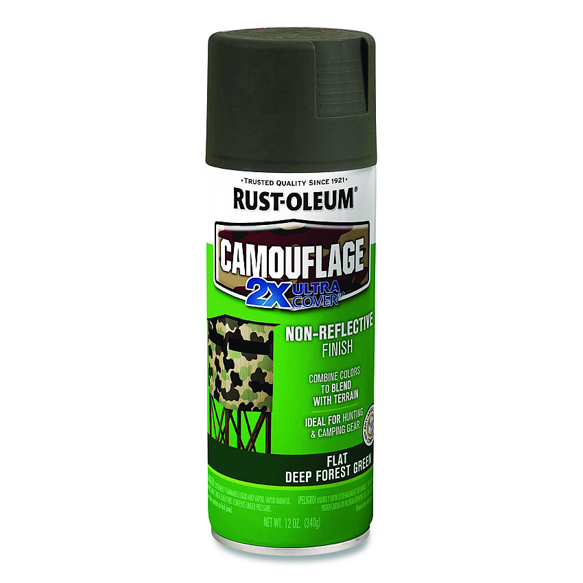 Rust-Oleum Camouflage Spray Paint, Flat Deep Forest Green, 12 oz Aerosol Can (279175)