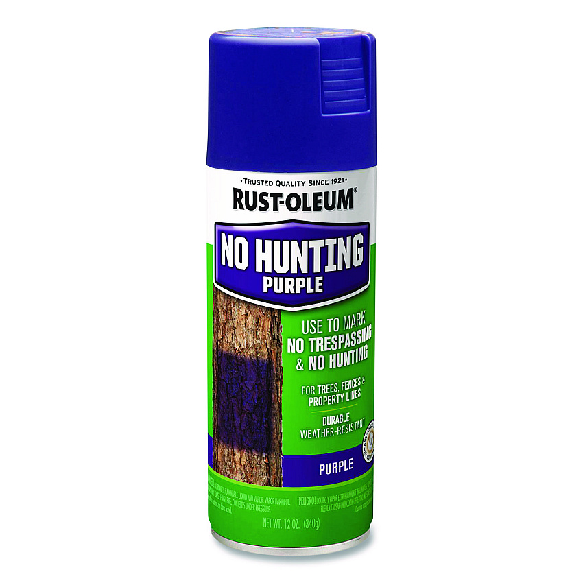 Rust-Oleum Specialty No Hunting Purple Spray Paint, Flat No Hunting Purple, 12 oz Aerosol Can (270970)
