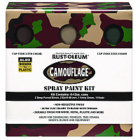 Rust-Oleum Camouflage 2X Ultra Cover Assorted Spray Paint Kit, Assorted Colors, 12 oz Aerosol Can, 6/Carton (269038)