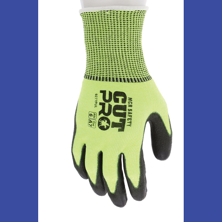 MCR Safety Cut Pro 9277PU Gloves, Medium, Black/Lime, Dozen (9277PUM)