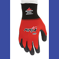 MCR Safety Ninja BNF N96970 Gloves, Large, Black/Red, Dozen (N96970L)