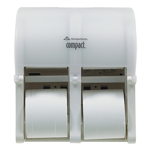 Georgia Pacific Professional Compact Quad Vertical 4-Roll Coreless Tissue Dispenser, 12.06 x 8 x 14.44, White (56747A)