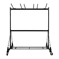 AdirOffice Folding Chair and Table Combo Cart, Metal, 600 lb Capacity, 33.7 x 65 x 67, Black (I69001)