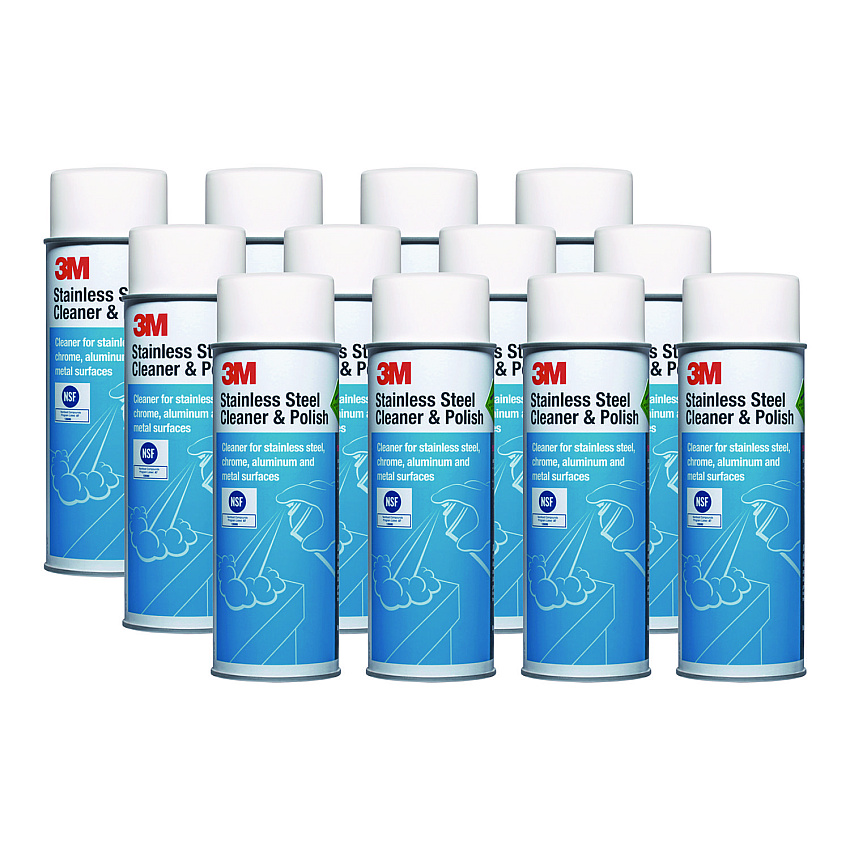 3M Stainless Steel Cleaner and Polish, Lime Scent, Foam, 21 oz Aerosol Spray, 12/Carton (14002)