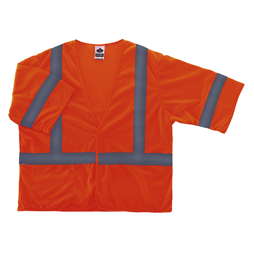 ergodyne GloWear 8310HL Type R Class 3 Economy Mesh Vest, 4X-Large to 5X-Large, Orange (22019)