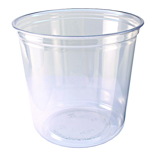 Fabri-Kal Recycleware Round Deli Container, 24 oz, 4.6" Diameter x 3.6" h, Clear, Plastic, 500/Carton (RD24)