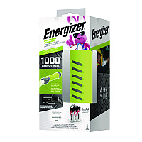 Energizer Pro Series Handheld High CRI Flashlight, Rechargeable Lithium Ion/6 AAA Batteries Included, Gray/Green (ENYPHH62)