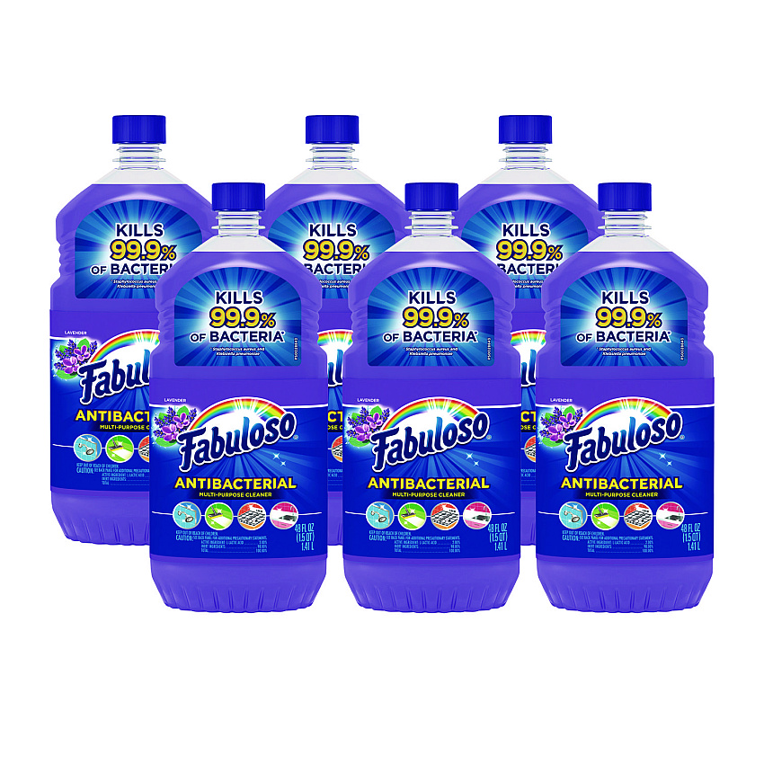 Fabuloso&reg; Antibacterial Cleaner, Lavender Scent, 48 oz., 6 Bottles (98573)