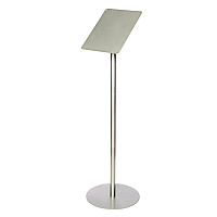 Deflecto Floor Sign Display with Rear Literature Pocket, 8.5 x 11 Insert, 45" Tall, Silver (692045)