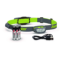 Energizer Pro Series Multi-Color Hybrid Headlamp, Rechargeable Lithium Ion/4 AAA Batteries (Included), Gray/Green (ENY38A42P)