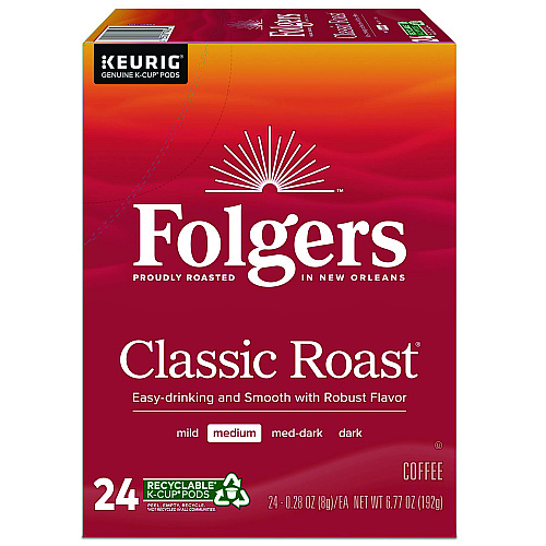 Folgers Gourmet Selections Classic Roast Coffee K-Cups, 24/Box (6685)