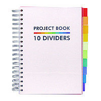 PUKKA PAD B5 Size 10-Subject Project Book, Medium/College Rule, White Cover, (200) 9.8 x 6.9 Sheets (9603PB)