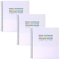 PUKKA PAD Letter Size Notebook, 1-Subject, Medium/College Rule, White Cover, (80) 11 x 8.5 Sheets, 3/Pack (9758BAS)
