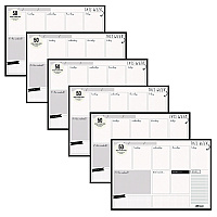 PUKKA PAD Weekly Planner Pad, 8.27 x 11.61, White/Black Sheets, 50-Weeks: Undated (9120CD)