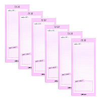 PUKKA PAD Magnetic To Do List, Unruled, 60 Pink/White 3.5 x 8.5 Sheets, 6/Pack (9161CD)