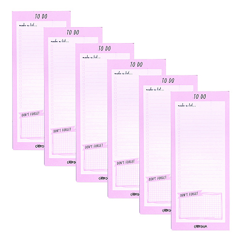 PUKKA PAD Magnetic To Do List, Unruled, 60 Pink/White 3.5 x 8.5 Sheets, 6/Pack (9161CD)