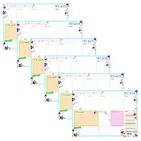 PUKKA PAD Weekly Planner Pad, Floral, 11.7 x 8.3, Blue/Pink/White/Yellow Cover, 12-Month, Undated, 6/Pack (9208CD)