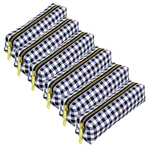 PUKKA PAD Pencil Case, 7.9" x 2" x 2", Black/White Check (9185CD)