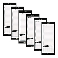 PUKKA PAD Magnetic To Do List, Unruled, 60 Black/White 3.5 x 8.5 Sheets, 6/Pack (9118CD)
