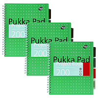 PUKKA PAD Letter Size Project Book, 5-Subject, Medium/College Rule, Metallic Green with White Dots Cover, (100) 11 x 8.5 Sheets, 3/Pack (8748MET)